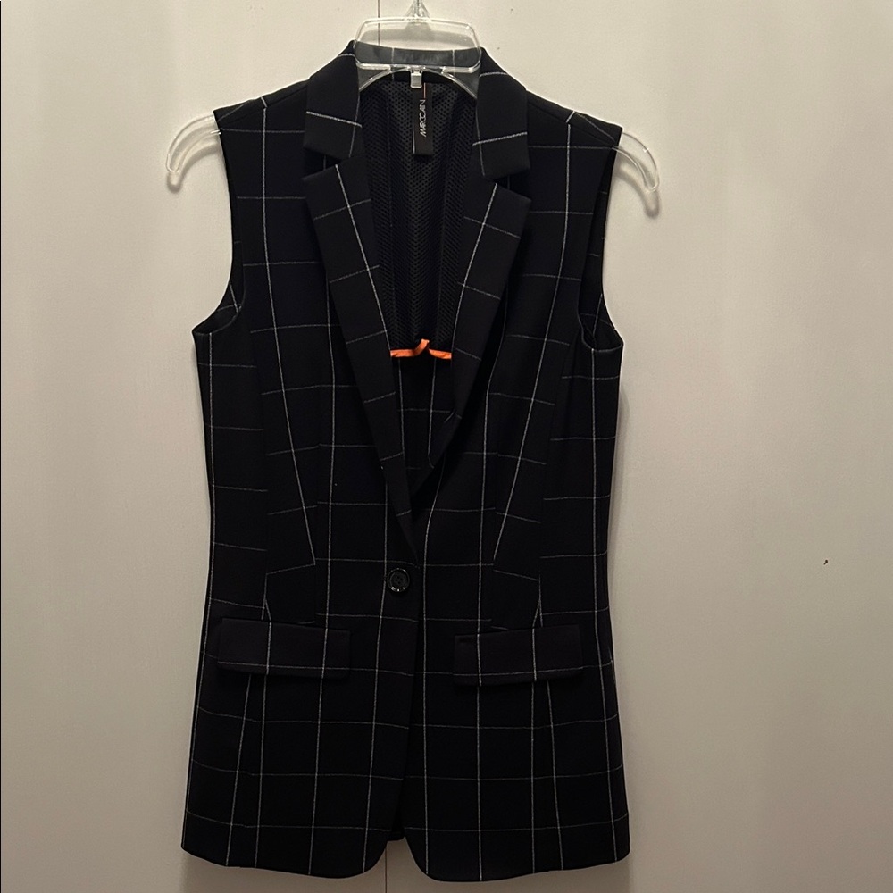 Women’s Navy Checkered Vest